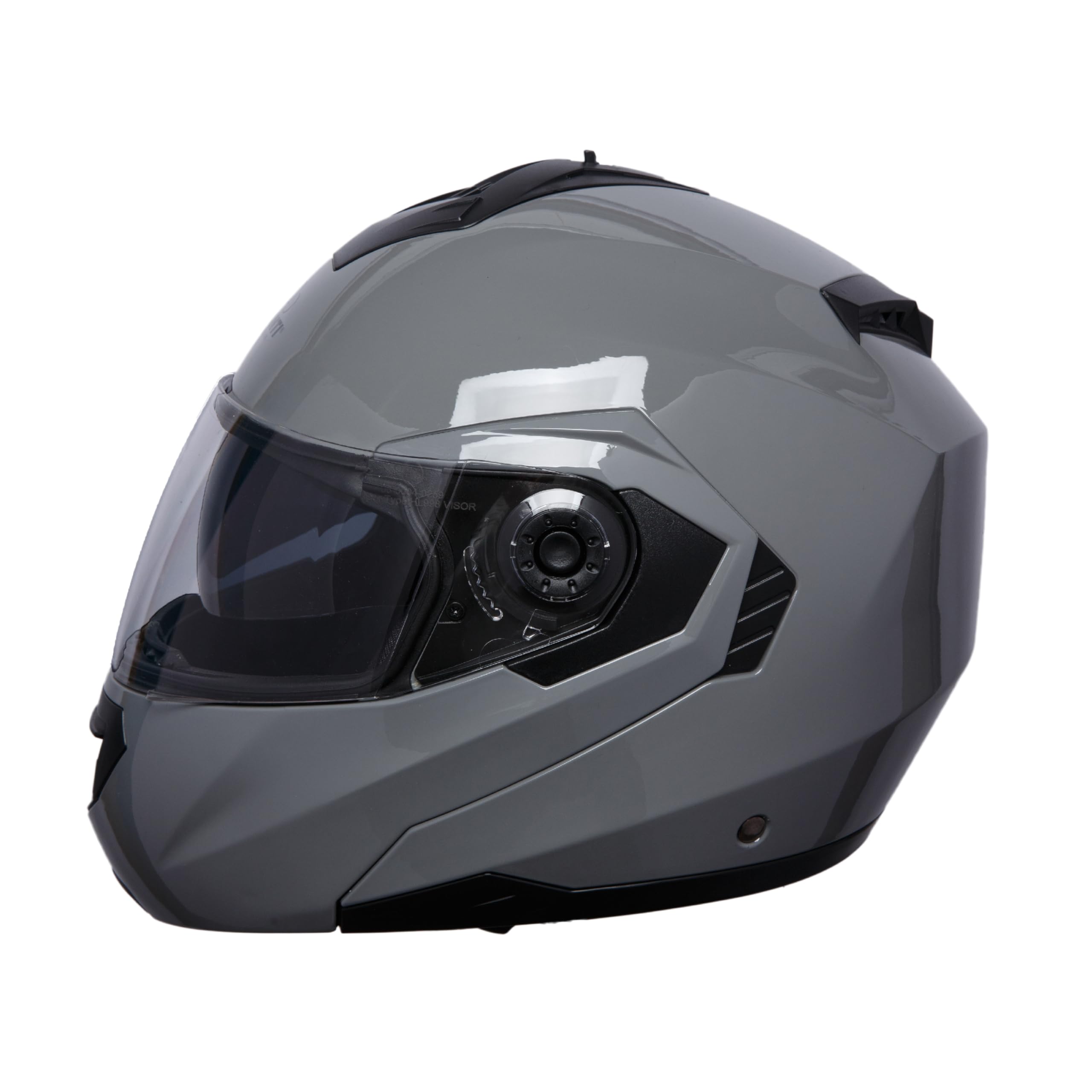 PROANTI Kask motocyklowy z klapą, modułowy kask motocyklowy z wizjerem i wbudowaną ochroną przed słońcem, szary
