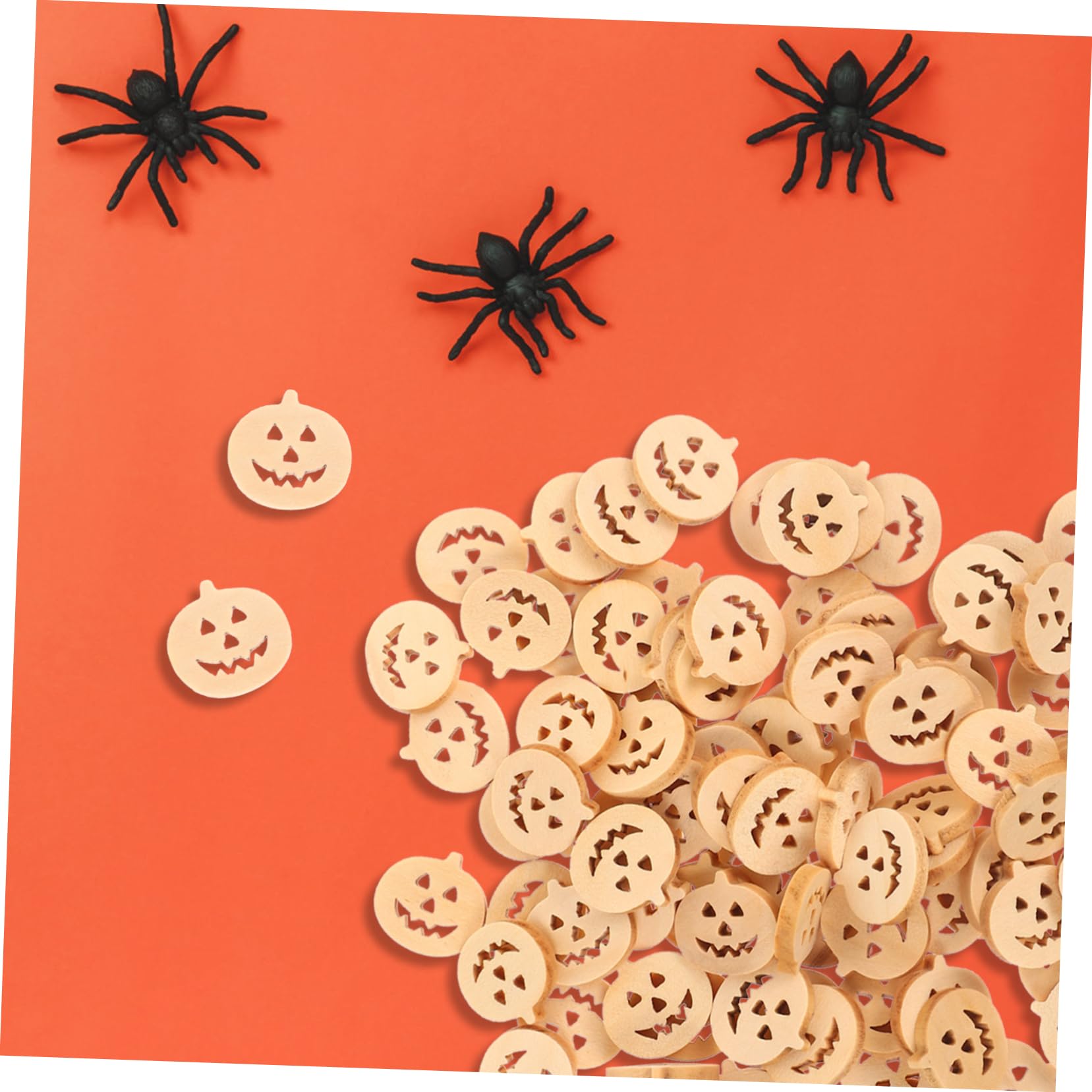 NUOBESTY 5 Set Di Bottoni Spaventosi A Forma Di Zucca Di Halloween Bottoni in Legno Set Di Per Abbigliamento A Forma Di Zucca Confezione Da 100 Pezzi*5