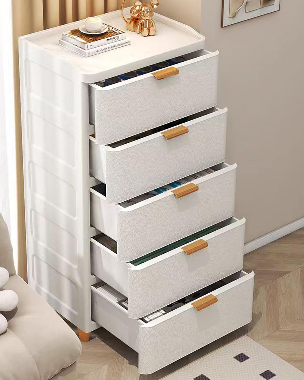 Amazon.co.jp: BRALEM ベッドサイド収納キャビネット プラスチック収納 