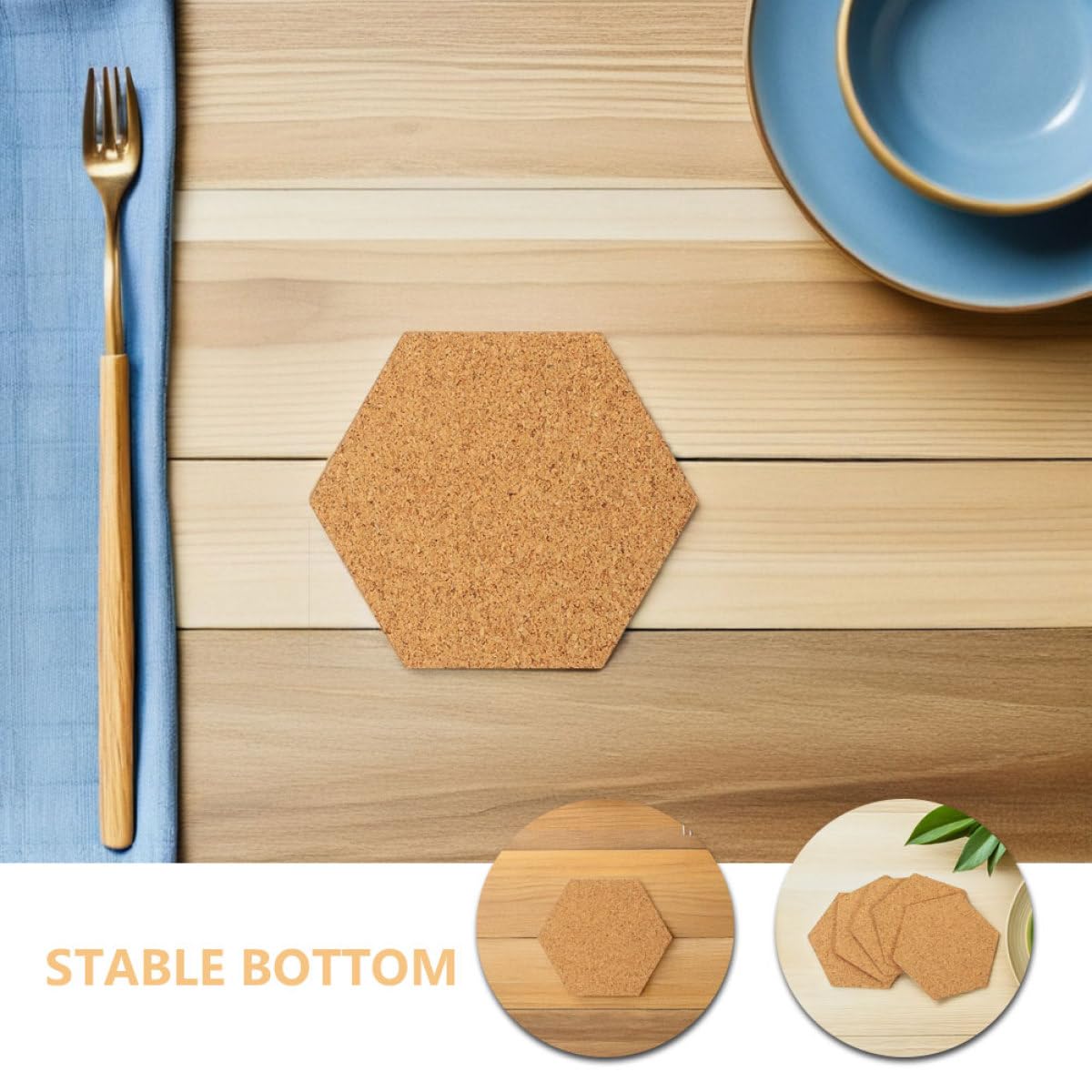 Healeved Dalles Hexagonales en Liège Autocollantes 2 MM 120 Pièces Mini Tableau d'Affichage Adhésif pour Décoration Intérieure Protection Surface et Loisirs Créatifs Tableau en Liège