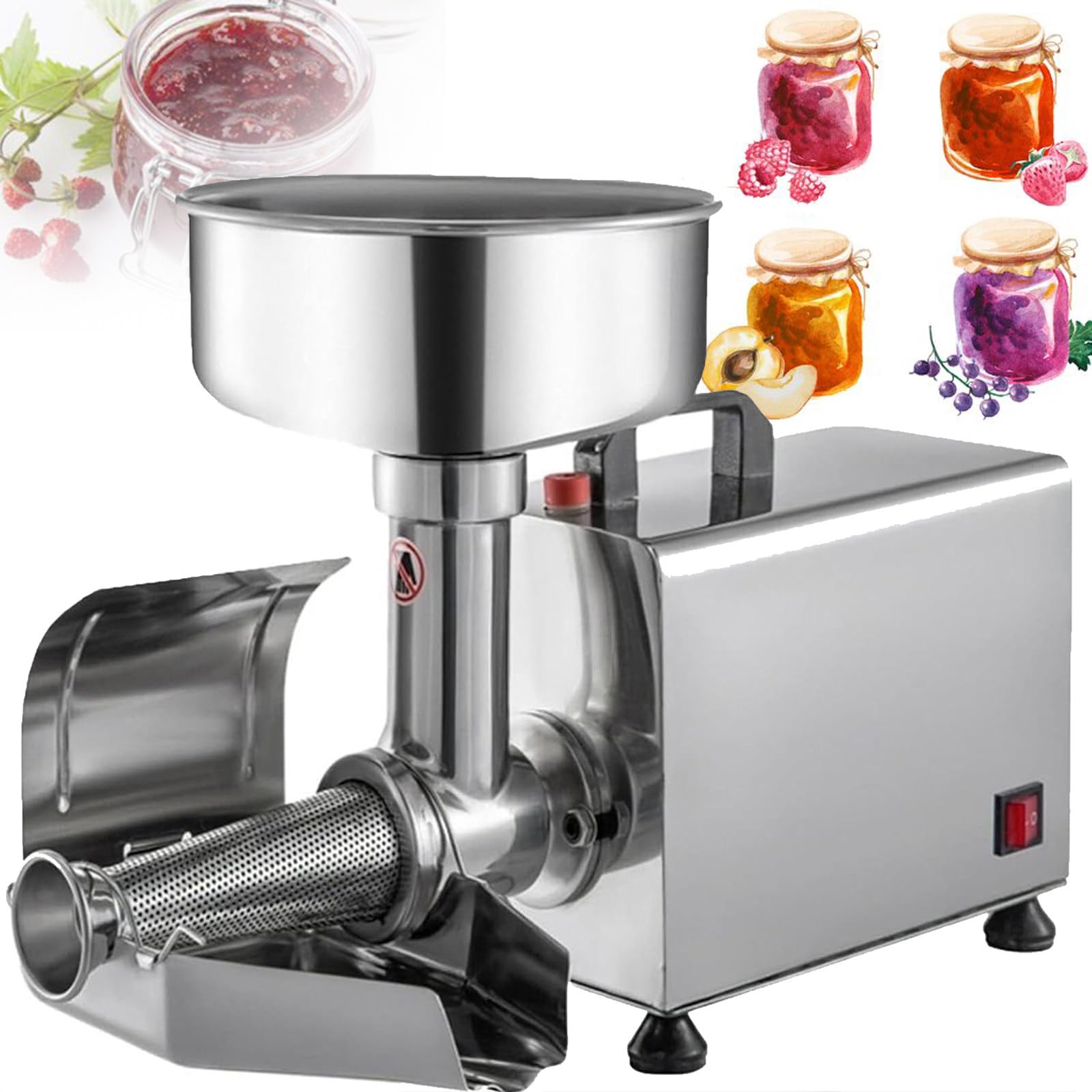 MYUYEE 450W Electric Tomato Strainer Machine, Commercial Food Milling Press Machine, Jams & Sauces Squeezer Maker, Stainless Steel