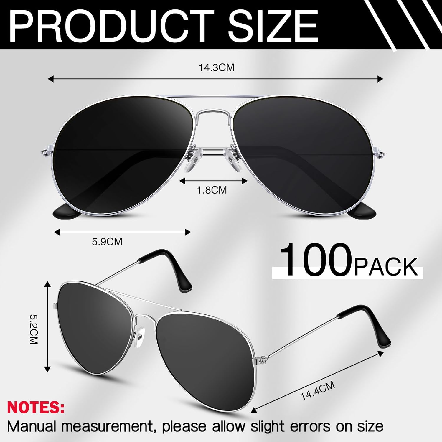 Mepase 100 Pack Polarized Sunglasses Bulk for Men Women Black Military Style Driving Pilot Sun Glasses UV Proof Sunglasses Party - Image 2