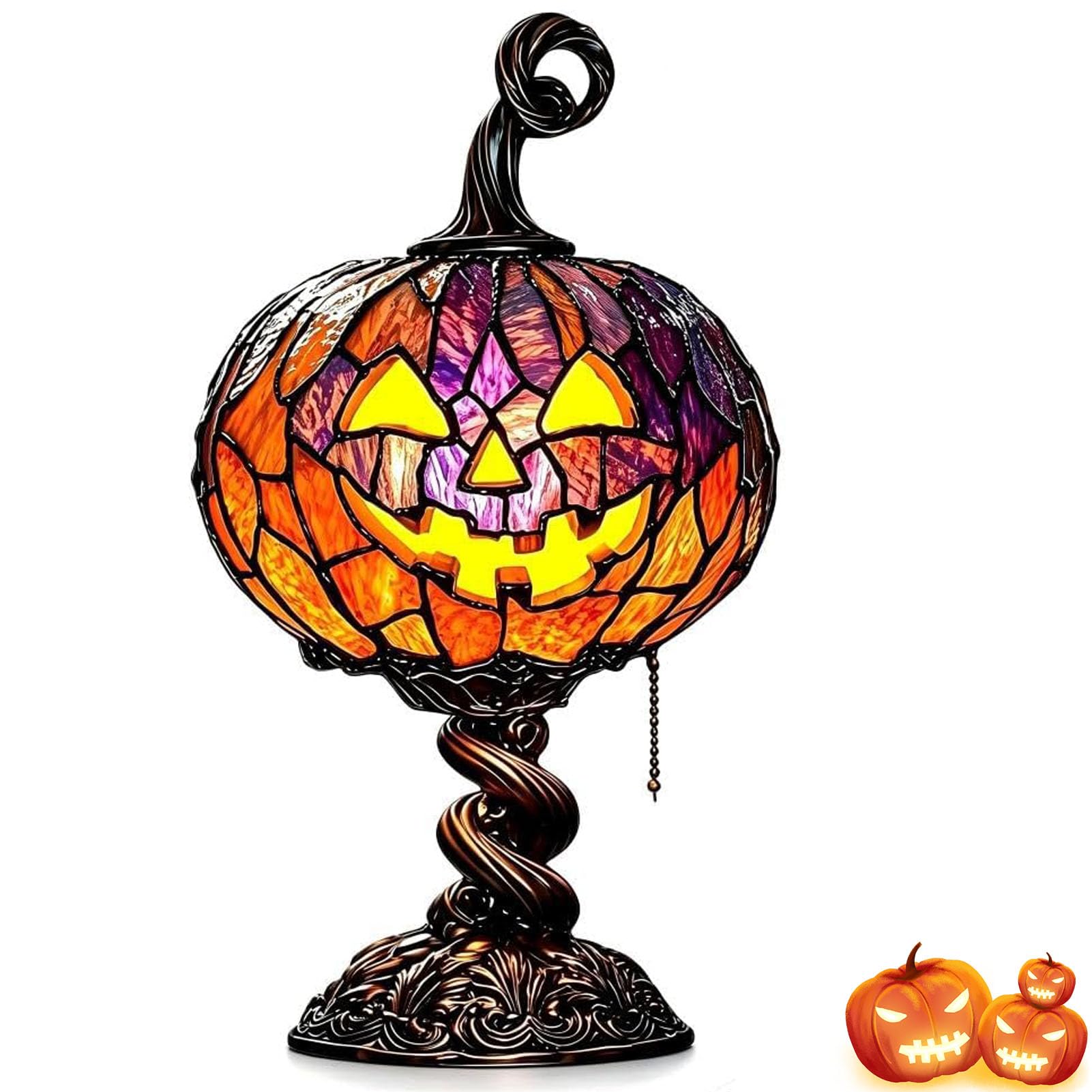 Lampa stołowa z motywem dyni na Halloween, zasilana przez USB lampka nocna LED