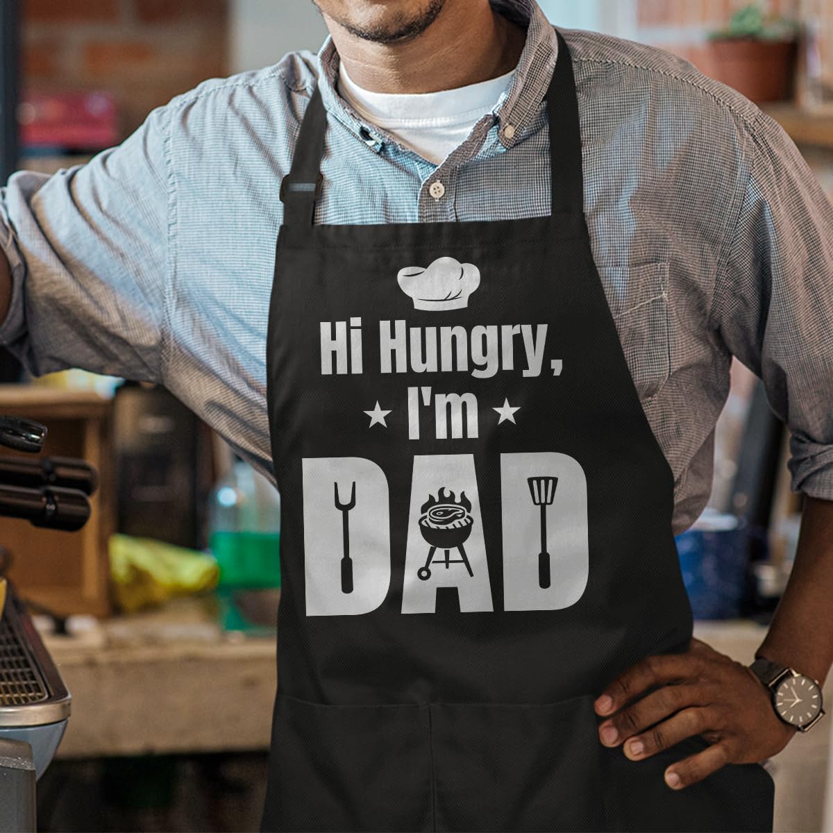 SANDJEST Delantal divertido para papá, regalo de cumpleaños, día del padre, para cocinar a la parrilla para hombre
