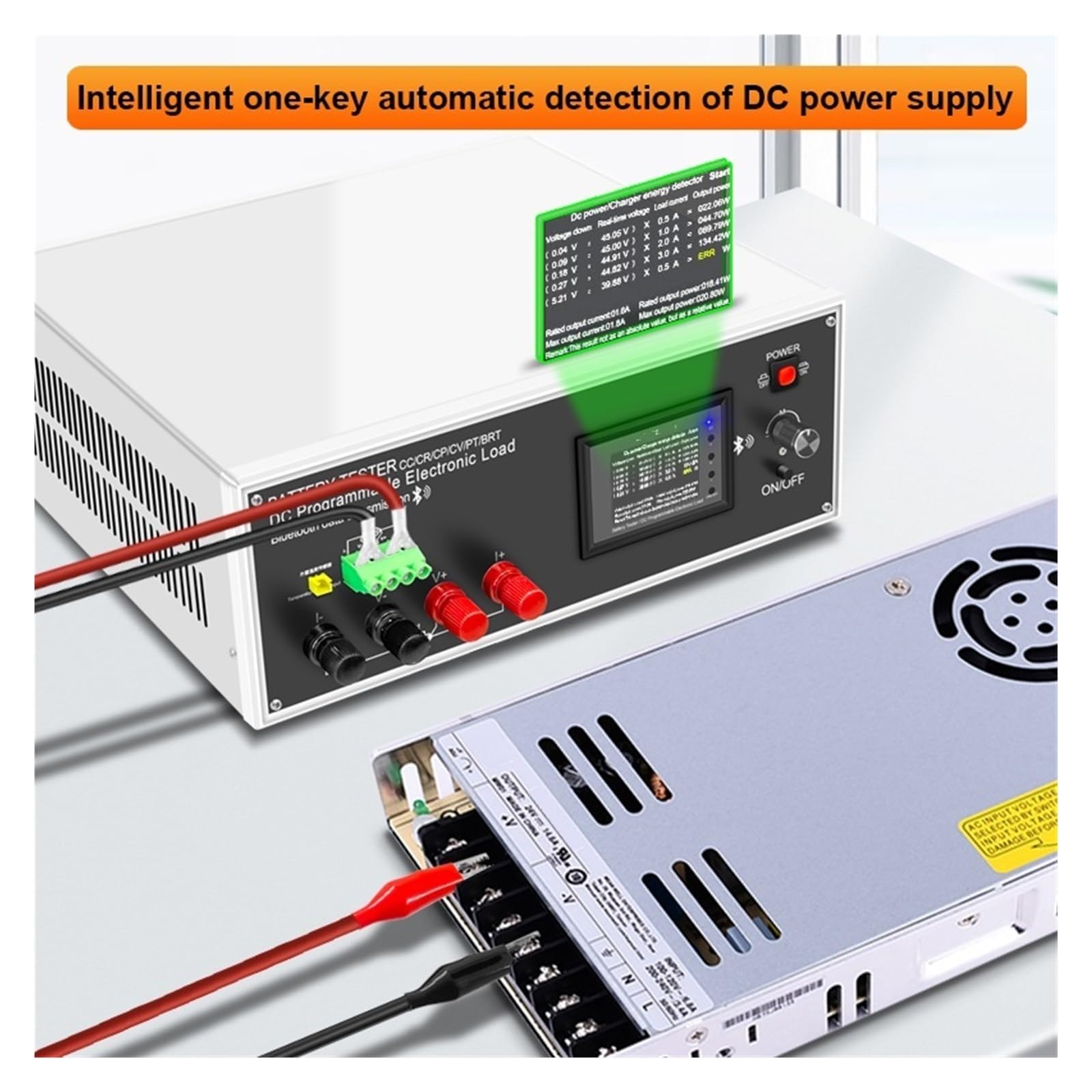 Tester della Batteria, DLB-600W 40A Monitor di capacità della batteria al litio piombo-acido Carico elettronico Tester di potenza Misuratore di scarica Strumenti di controllo auto(600W 40A)
