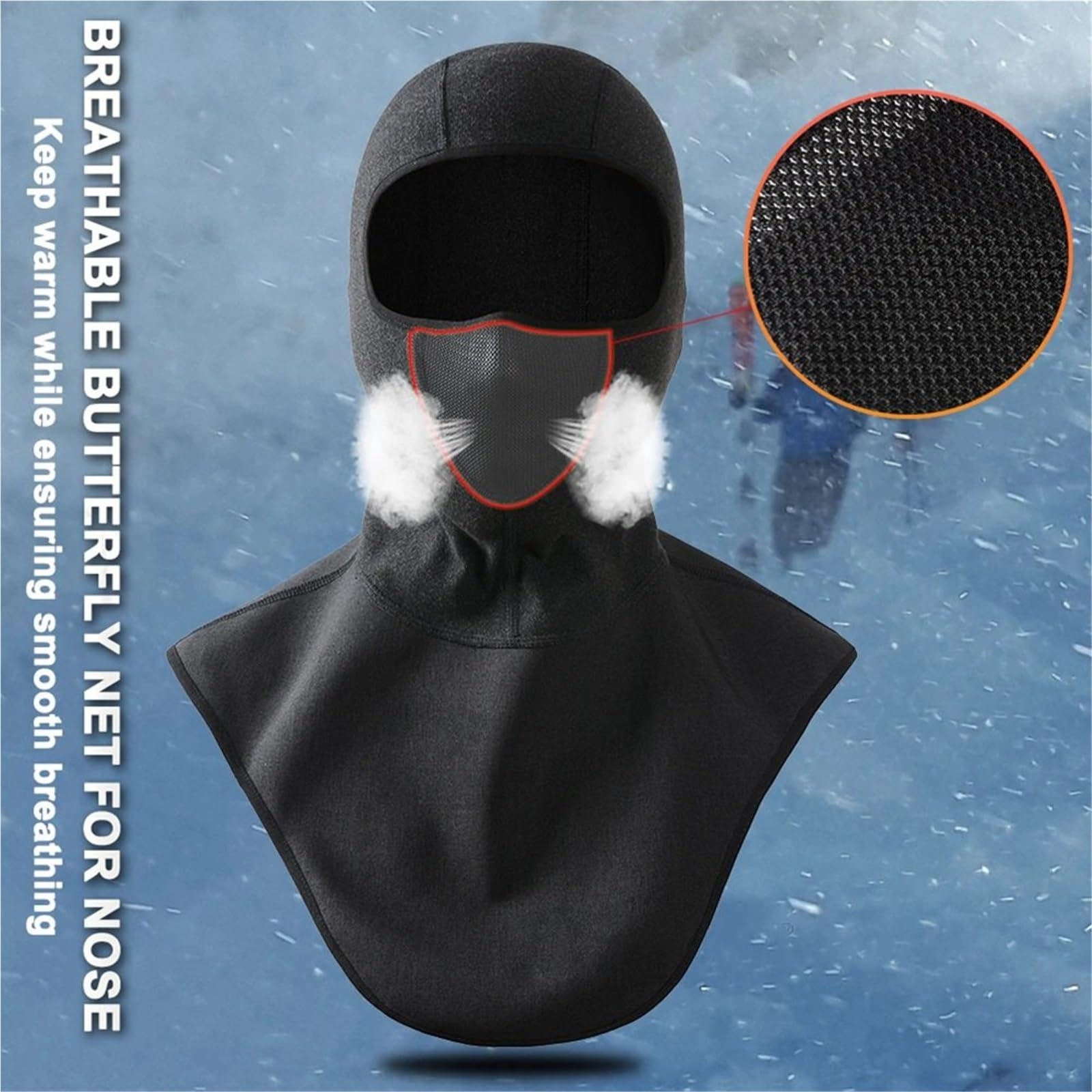 Scaldacollo Maschera Invernale per Motocicletta Antivento Casco da Motocross Berretto da Sci Copri Collo da Uomo Caldo sottocasco