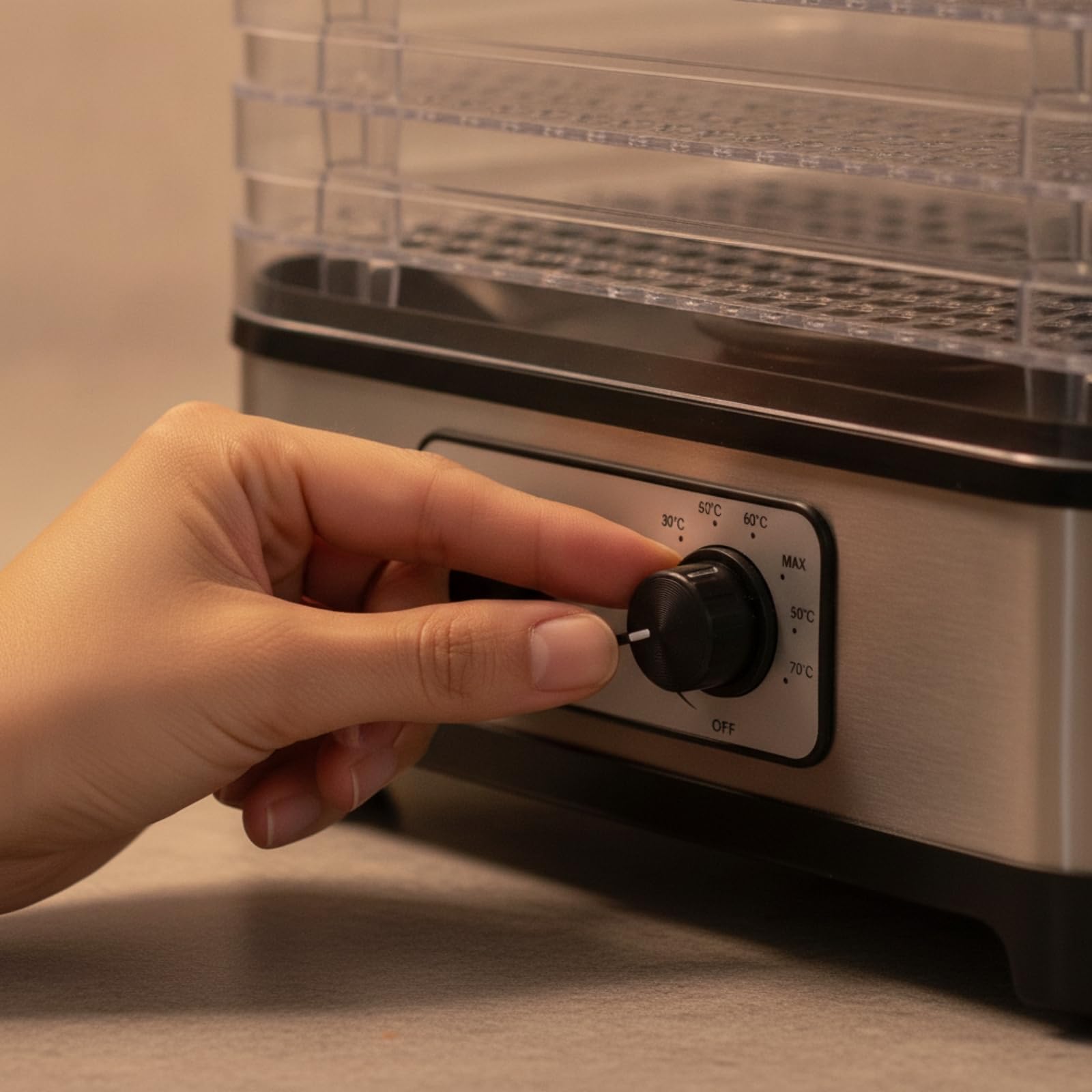 KESOTO Disidratatore Elettrico con 5 Vassoi Facile da Pulire Essiccatore con Corpo in Acciaio Inox Resistente Disidratatore Coperchio periore Nero