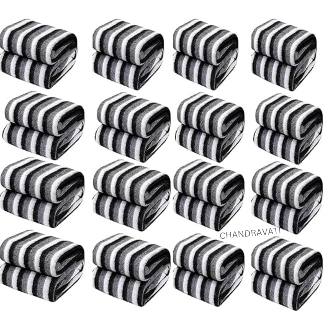 CHANDRAVATI Stylish Polar Striped Single Bed AC Fleece Wool Blanket - 58x88 Inch (Black and White) Skin Friendly. (2)-image-41