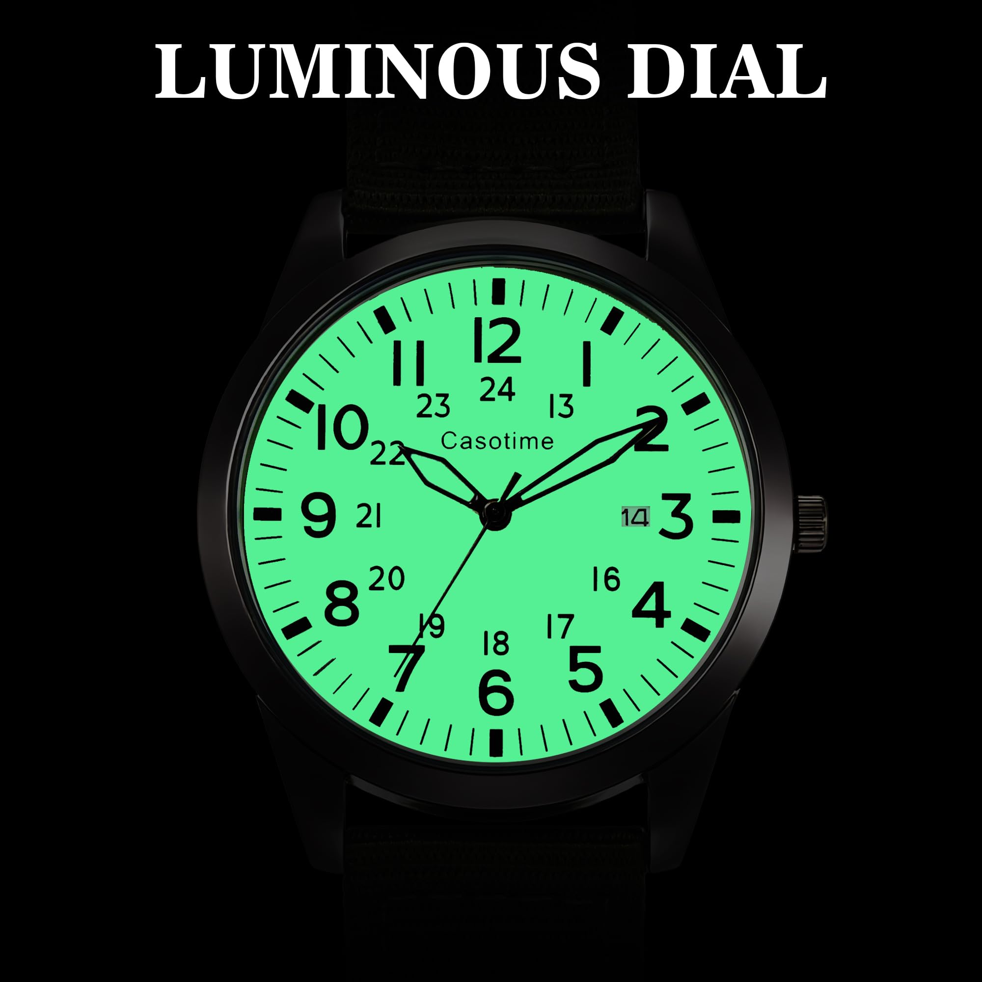 Tactical Military Watch for Men - Field-Tested Analog Quartz with Luminous Dial, 30M Water Resistant Nylon Band & Second Hand | Unisex Army Sport Wristwatch