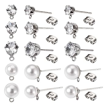 Amazon.com: Pandahall 40Pcs Clear Cubic Zirconia Stud