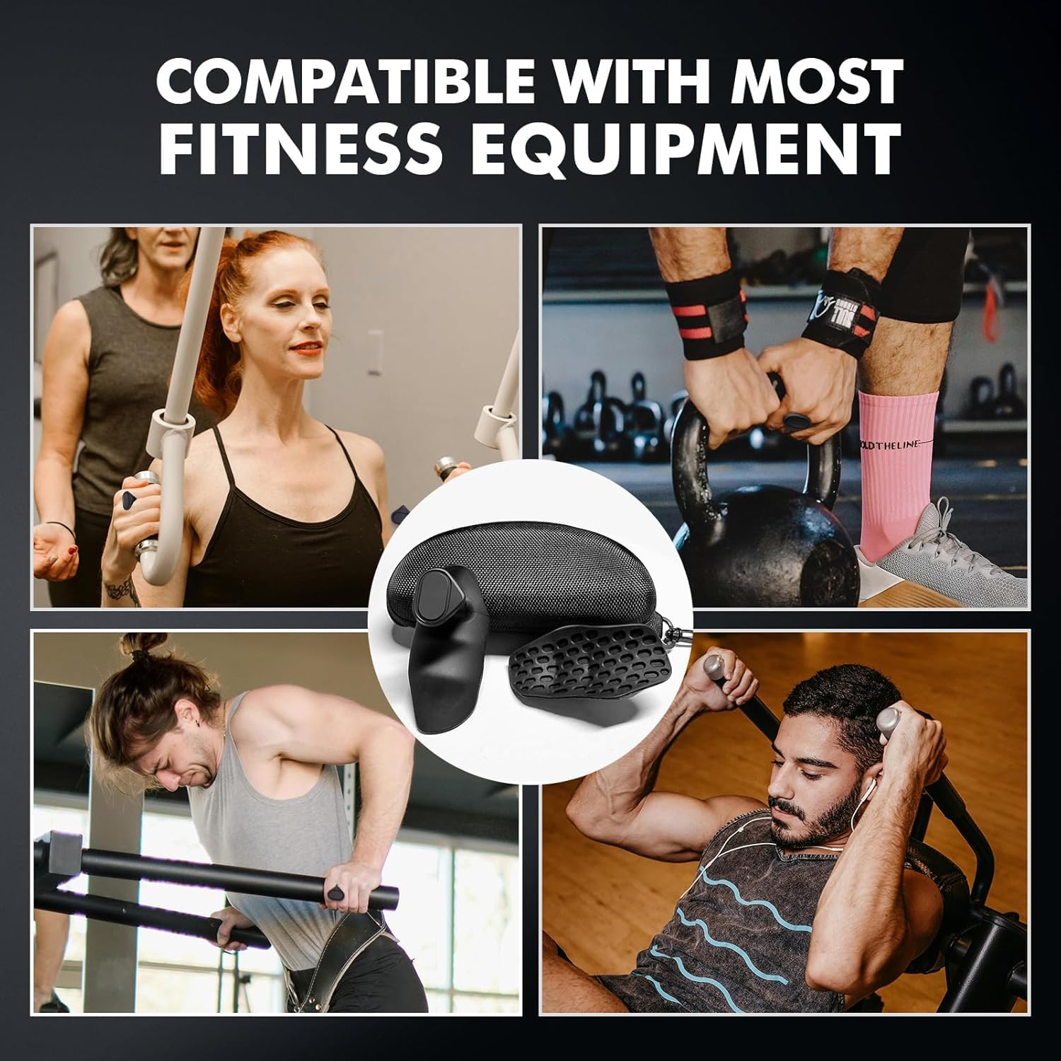 Leosportz Rubber Weight Lifting Grip for Men - Lifting Hook Straps for Gym Deadlifiting | Gym Gloves for Men Women Anti Slip Grip | Dumbbell Barbell Grip (Black) 1
