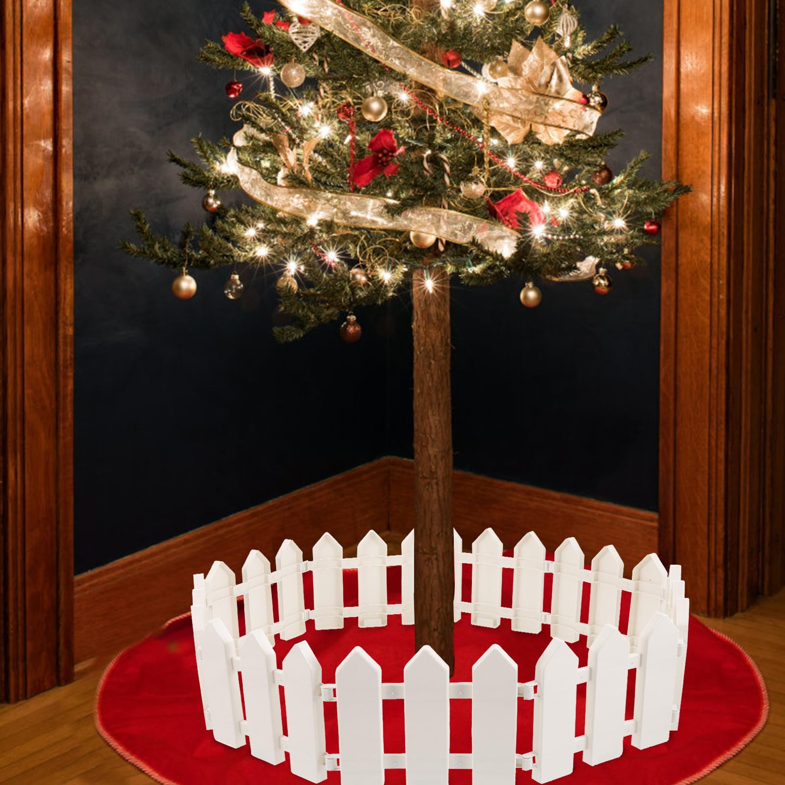 YARNOW 15 Pezzi Recinzione per Albero di Natale di Bordatura Ornamentale Decorazione da Giardino Fai da Te Recinzione da Cortile per Aree Verdi e Balconi