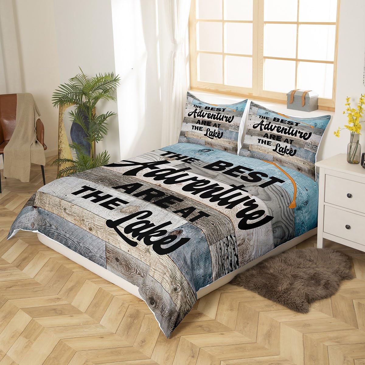 Set di biancheria da letto per bambini e ragazzi, motivo rustico, leggero, per bambini e adolescenti