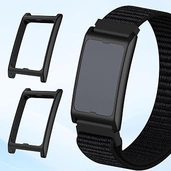2 Pack Hard PC Case for Amazfit Helio Fitness Tracker Protective Cover for Women Men Black | レディースメンズ保護フレーム、Amazfit Helio用ブラックカバー