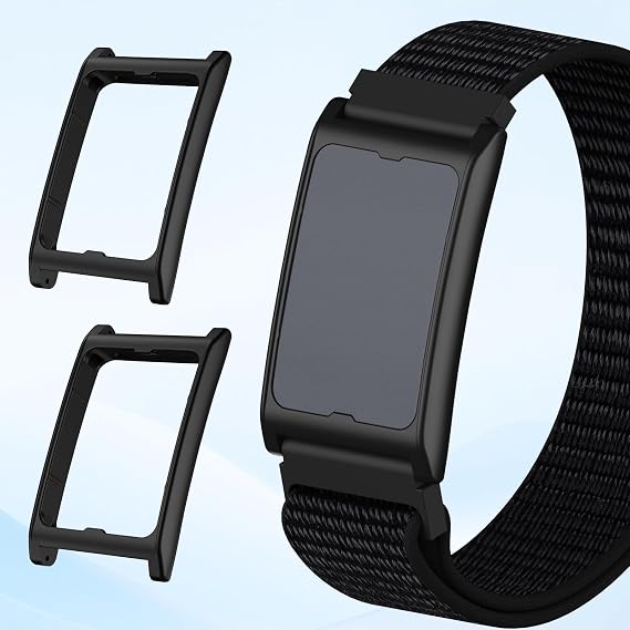 2 Pack Hard PC Case for Amazfit Helio Fitness Tracker Protective Cover for Women Men Black | レディースメンズ保護フレーム、Amazfit Helio用ブラックカバー