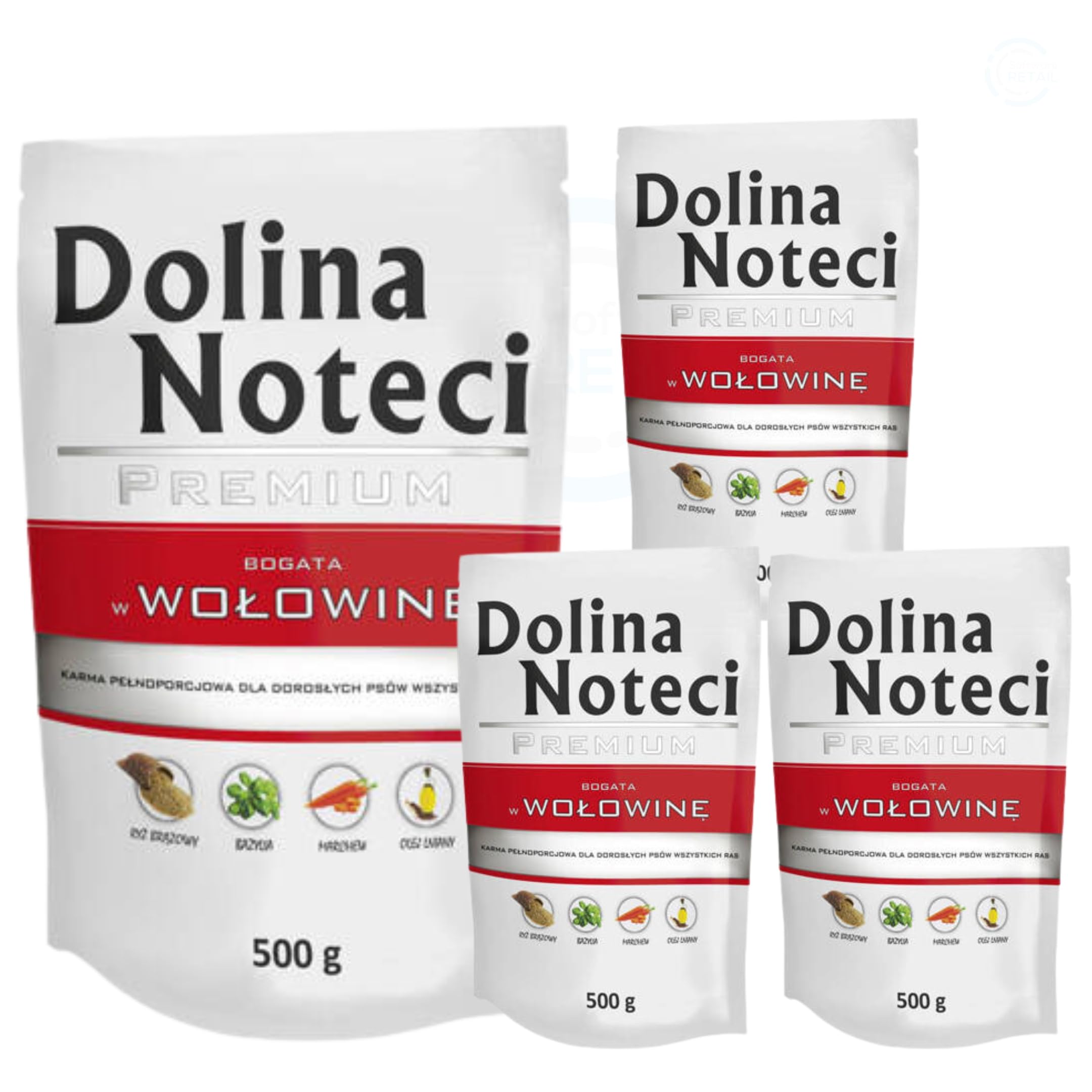 Dolina Noteci Premium Wet Dog Food, Beef with Rice, Gluten-Freee (4x500g) โ image 1