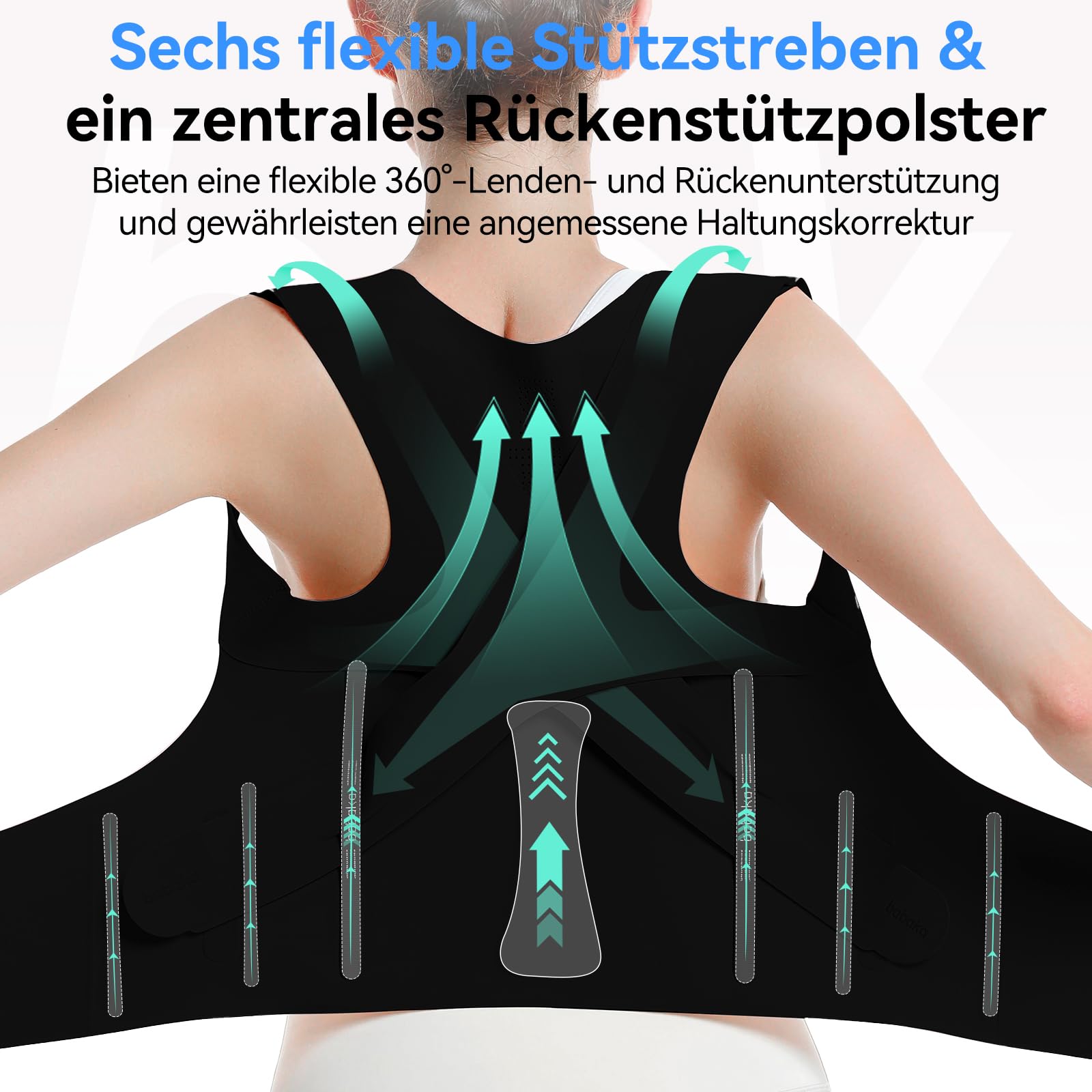 babaka Haltungskorrektor für Frauen, unsichtbare leichte verstellbare Rückenstütze für Schmerzlinderung im oberen und unteren Rücken,Wirbelsäulenkorrektor unter Kleidung