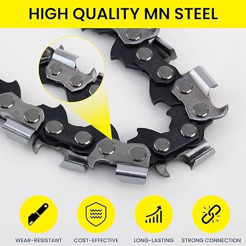 Miniatura 2 de TWOMEM - Cadenas de repuesto de 4 pulgadas para disco de cadena de tallado de madera, 22 dientes, compatible con amoladoras angulares de 4 pulgadas