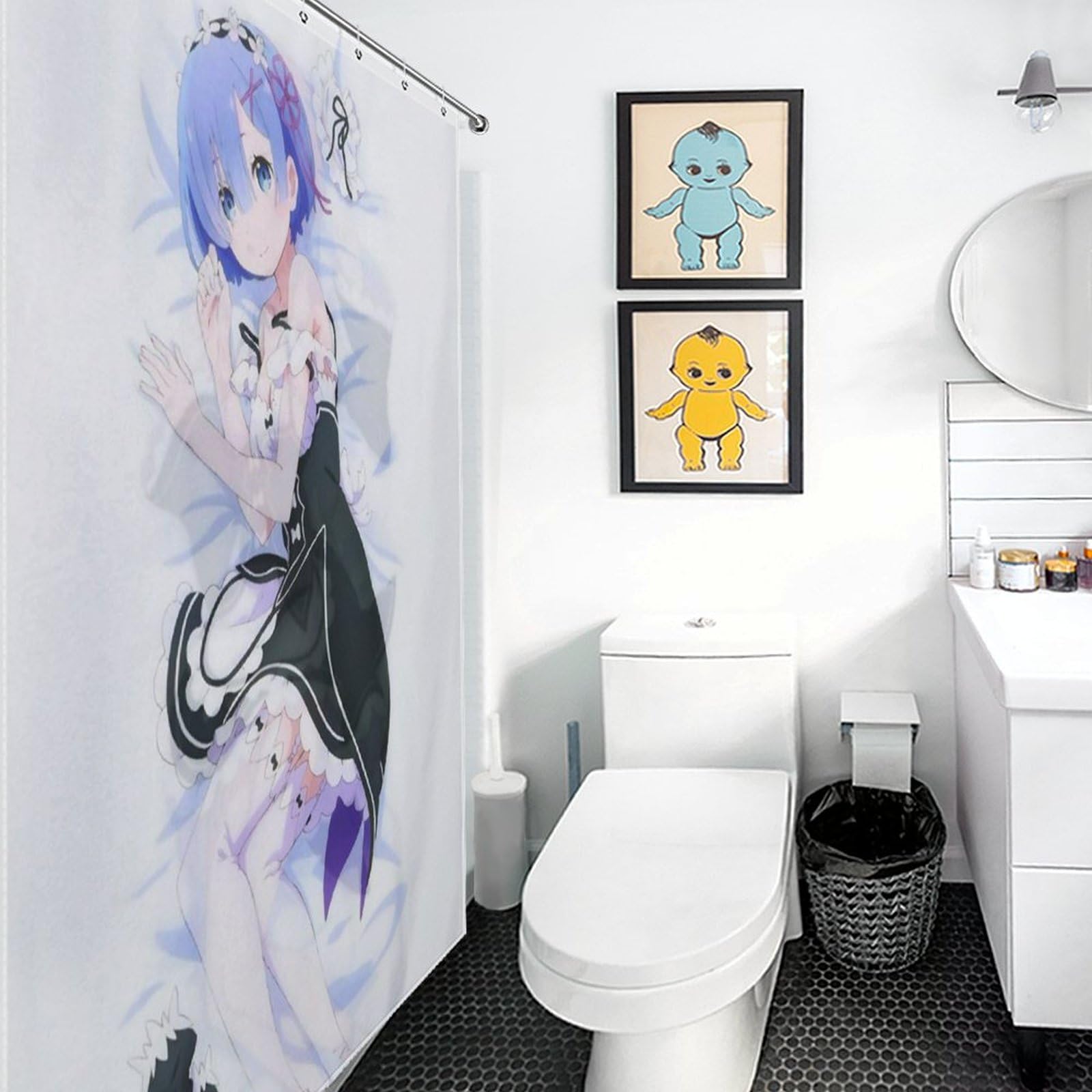 Amazon.co.jp: シャワーカーテン レム セクシーなアニメの女の子