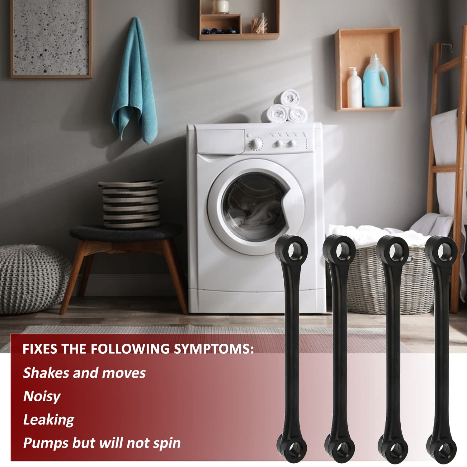 Seentech WH1X2727 Correa de amortiguación para bañera de lavado - Compatible con General Electric, Hotpoint - Reemplaza: AP2044899 2289 WH1X2727 WH01X10028 WH01X10046 WH01X2727 WH1X10028 WH1X10046