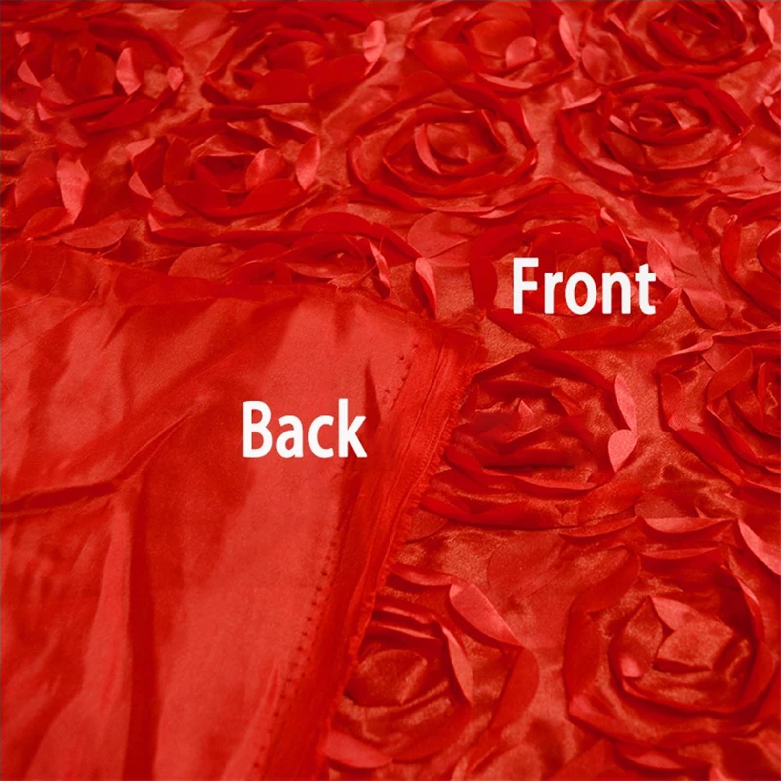 Hochzeit Gang Läufer 10M Hochzeit Teppich Satin Stoff 3D Rose Blume Gang Rot Party Hintergrund Tisch Abdeckung Dekoration(Red)