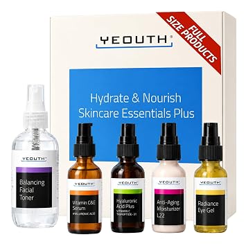 YEOUTH Facial Skin Care Set for Complete Daily Skincare Routine 5-Piece