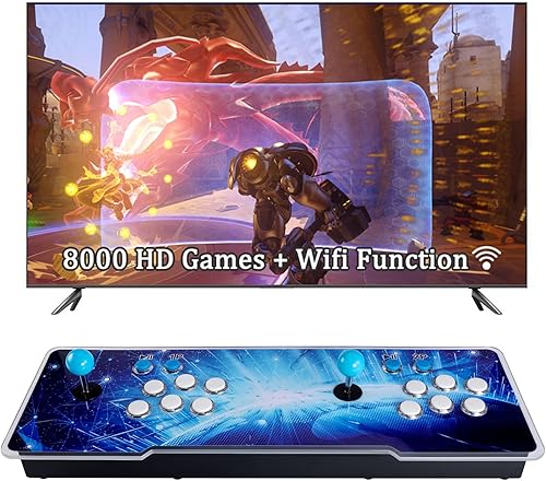 8000 juegos 3D Pandora Box Arcade Consola, función WiFi, máquina de videojuegos retro, salida HD 1280x720, soporte para 4 jugadores