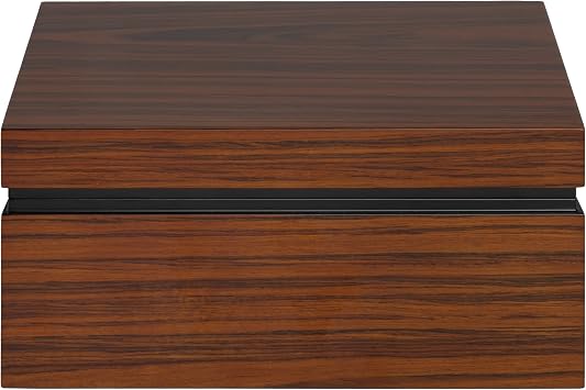 Dane, Medium Desktop Humidor, 56-100 Cigar Capacity, Rosewood with Kiln-dried Spanish Cedar Lining, includes Analog Hygrometer, Two Dividers and a Laser-cut Humification Panel