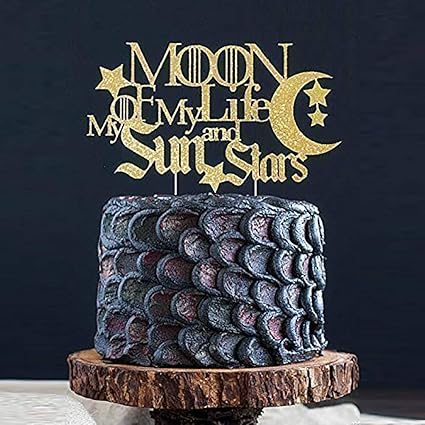 Jeer2 Decoration De Gateau Sur Le Theme De La Lune De Ma Vie Mon Soleil Et Etoiles Amazon Fr Cuisine Et Maison
