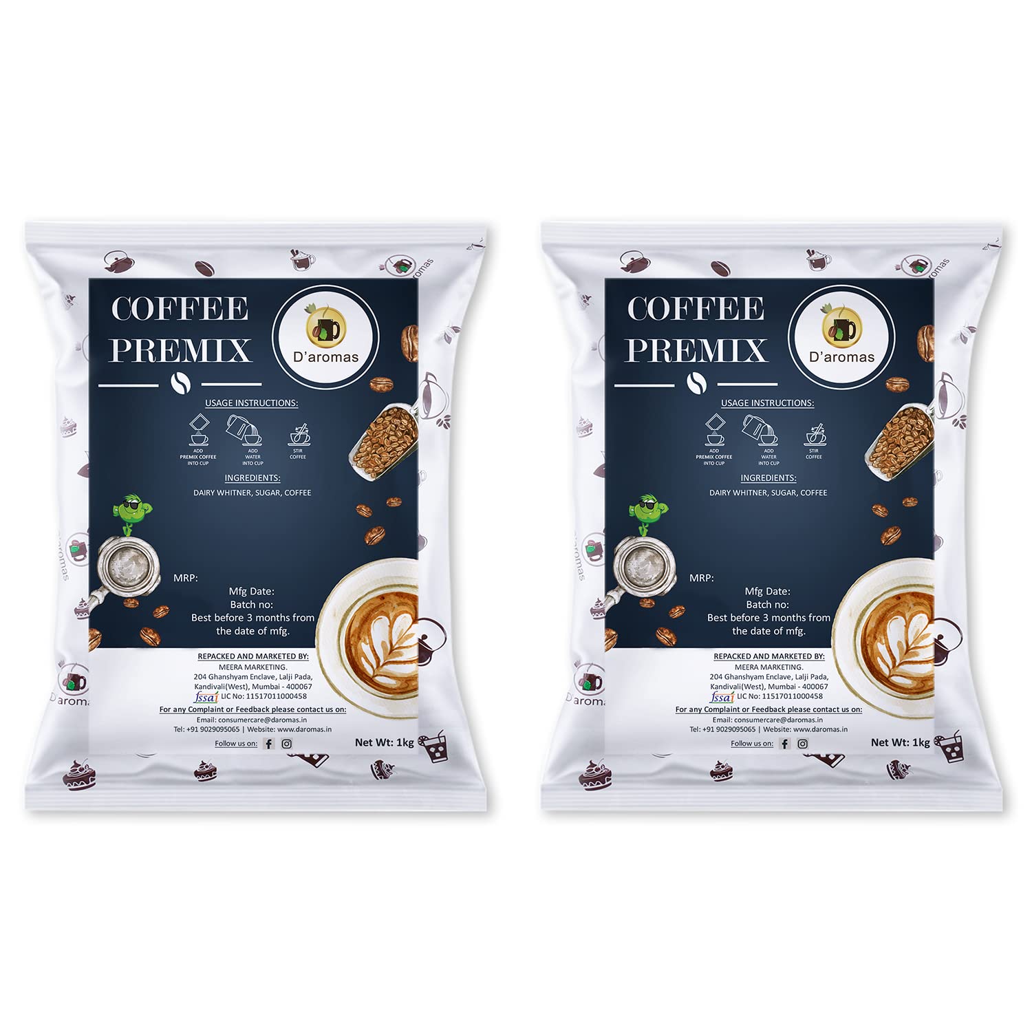 Daromas Coffee Premix ,Instant Coffee Powder Bag For Vending Machine-1Kg Ideal For Hot Coffee (B0B53SNTDJ) Amazon Price History, Amazon Price Tracker