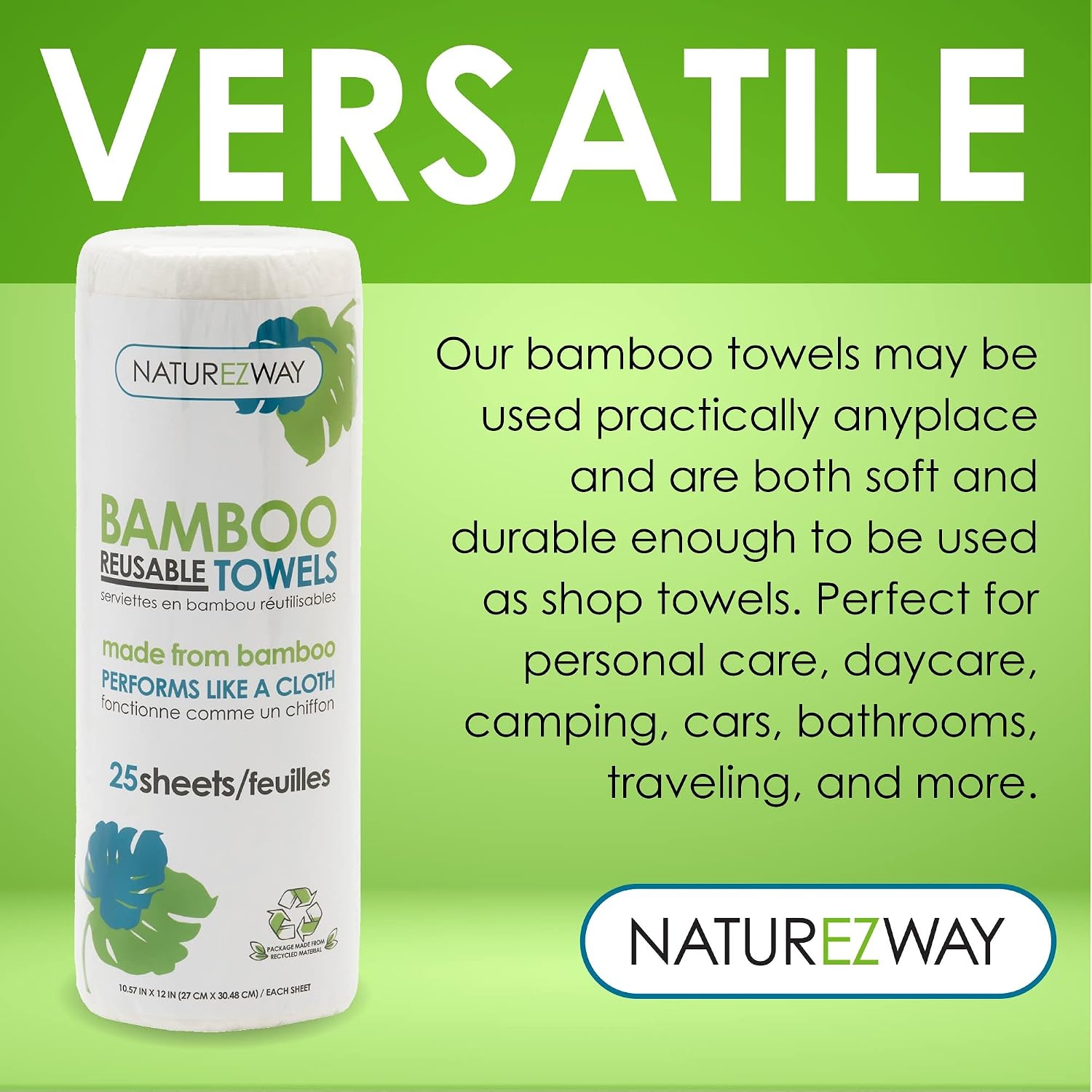NatureZway Bamboo Perforated Towels Rayon Made from Bamboo, 25 Sheets image 4