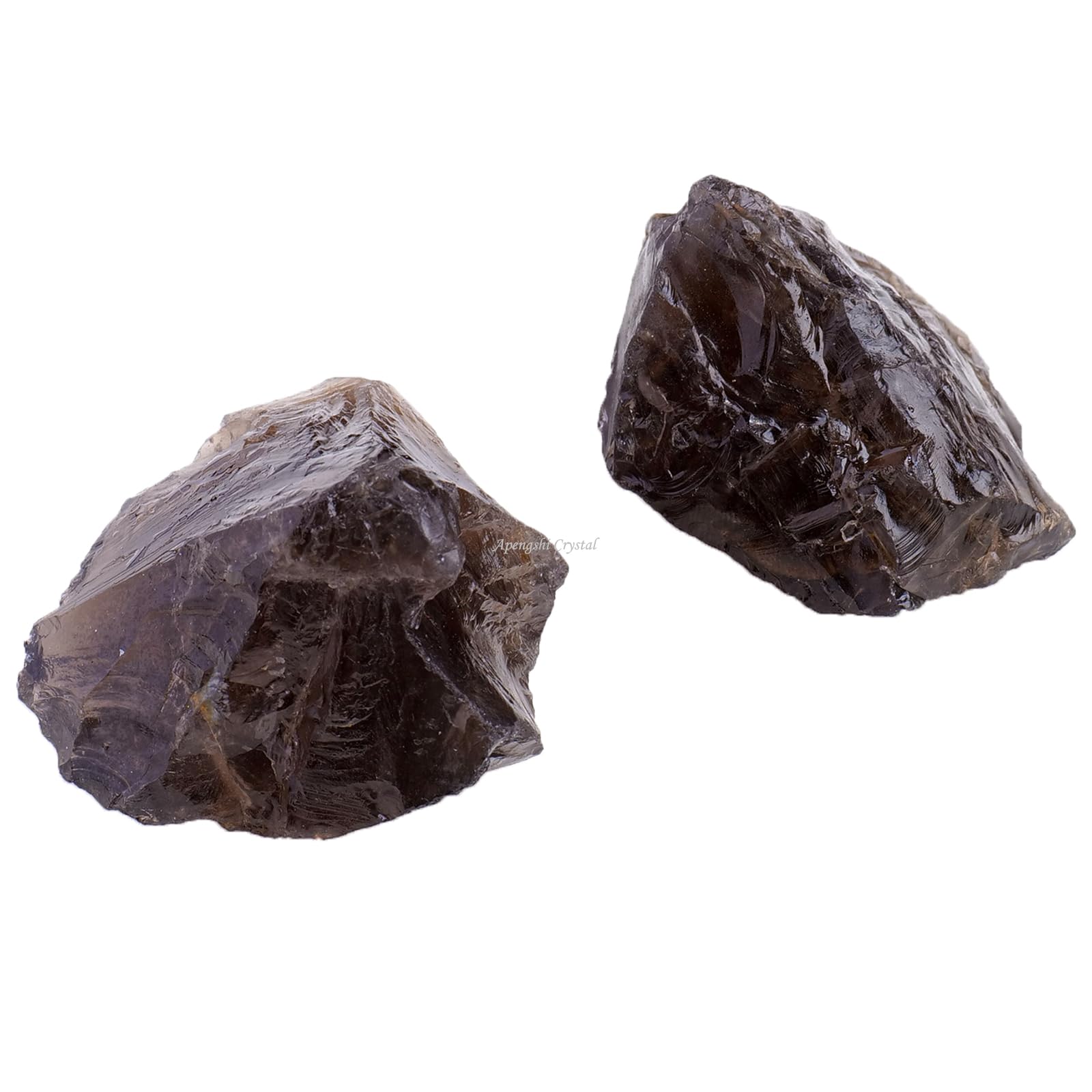 Apengshi Smoky Quartz Raw Crystals 2PCS Natural Rough Rocks Healing Crystal and Stones DIY Raw Stones Meditation Fountain Garden Home Decor