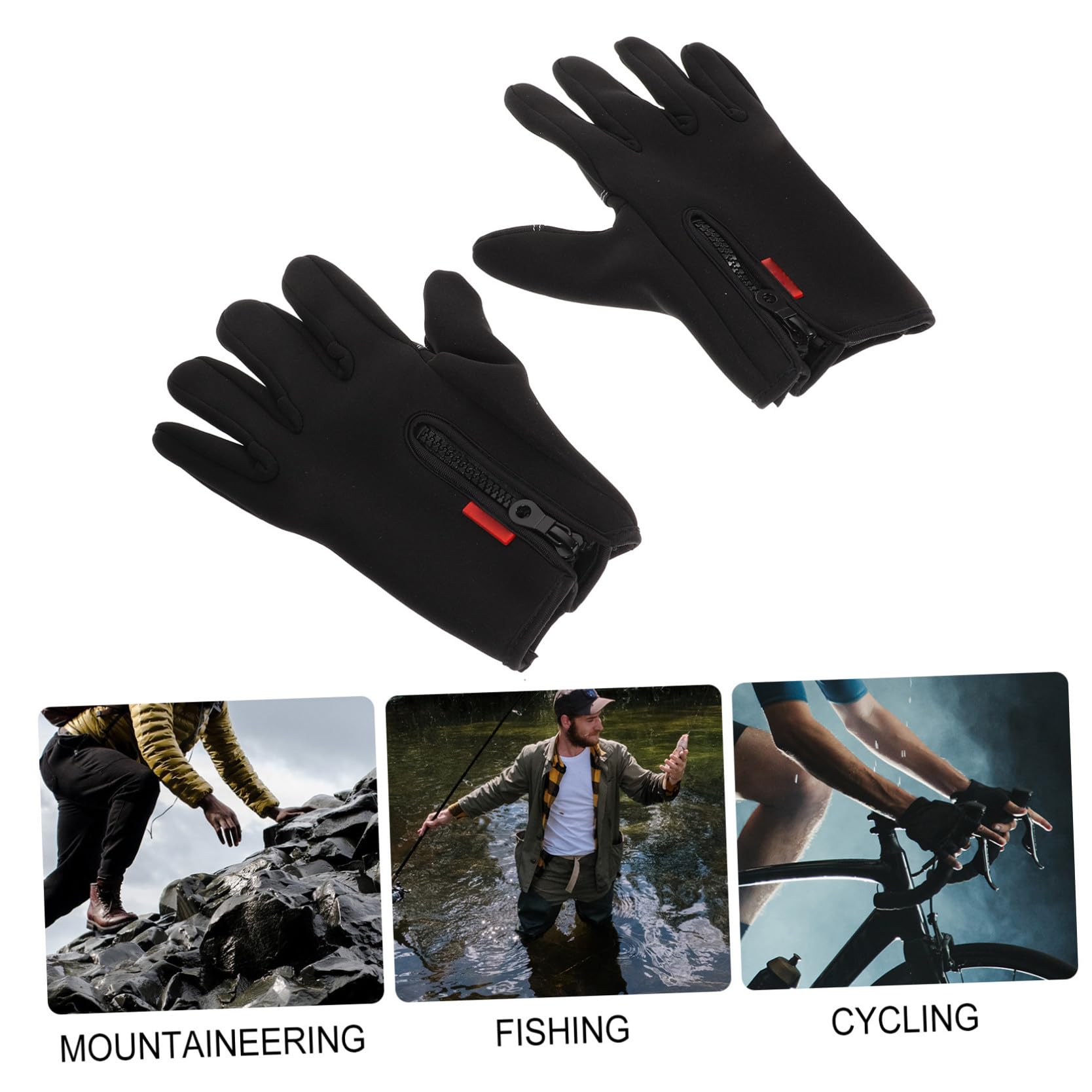 TOYANDONA Guantes táctiles a Prueba de Viento Guantes Calientes Guantes termicos Guantes Fitness Dedo Camuflaje Guante de Pesca Antideslizante Guantes de Pesca Antideslizantes Black
