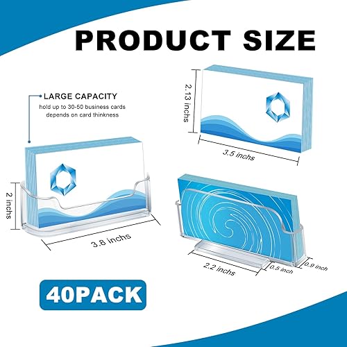 Miniatura 9 de Paquete de 100 tarjeteros acrílicos de plástico para tarjetas de presentación, soporte de escritorio transparente para postales para mesa de