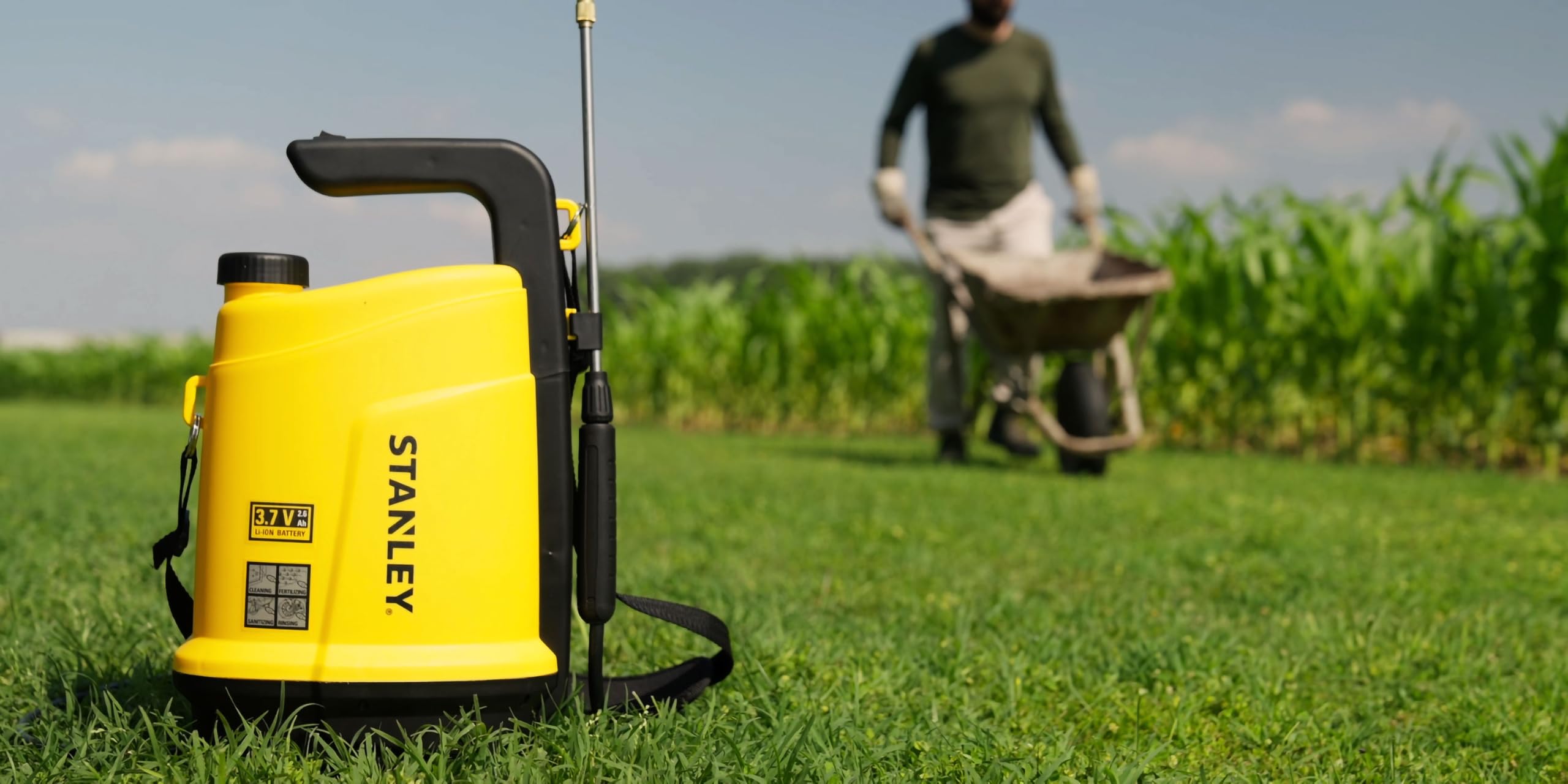 Stanley Pulvérisateur électrique 5 L, Batterie Lithium Rechargeable, Lance télescopique, 2.5 h, 2 Bar, 0.33 L/Min
