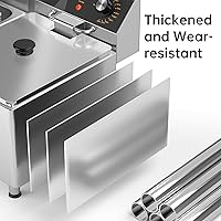 Vista 5 de Freidora Profunda Comercial 3500W Eléctrica de Encimera 25.4Qt Freidoras de Acero Inoxidable de Gran Capacidad con Cestas Dobles, Tapa y Patas Altas