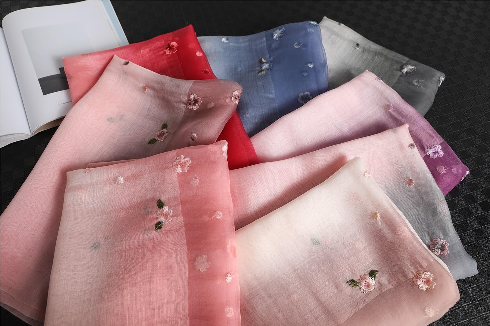 Verano Chales Pañuelo de Seda Sedoso Elegante y Versátil