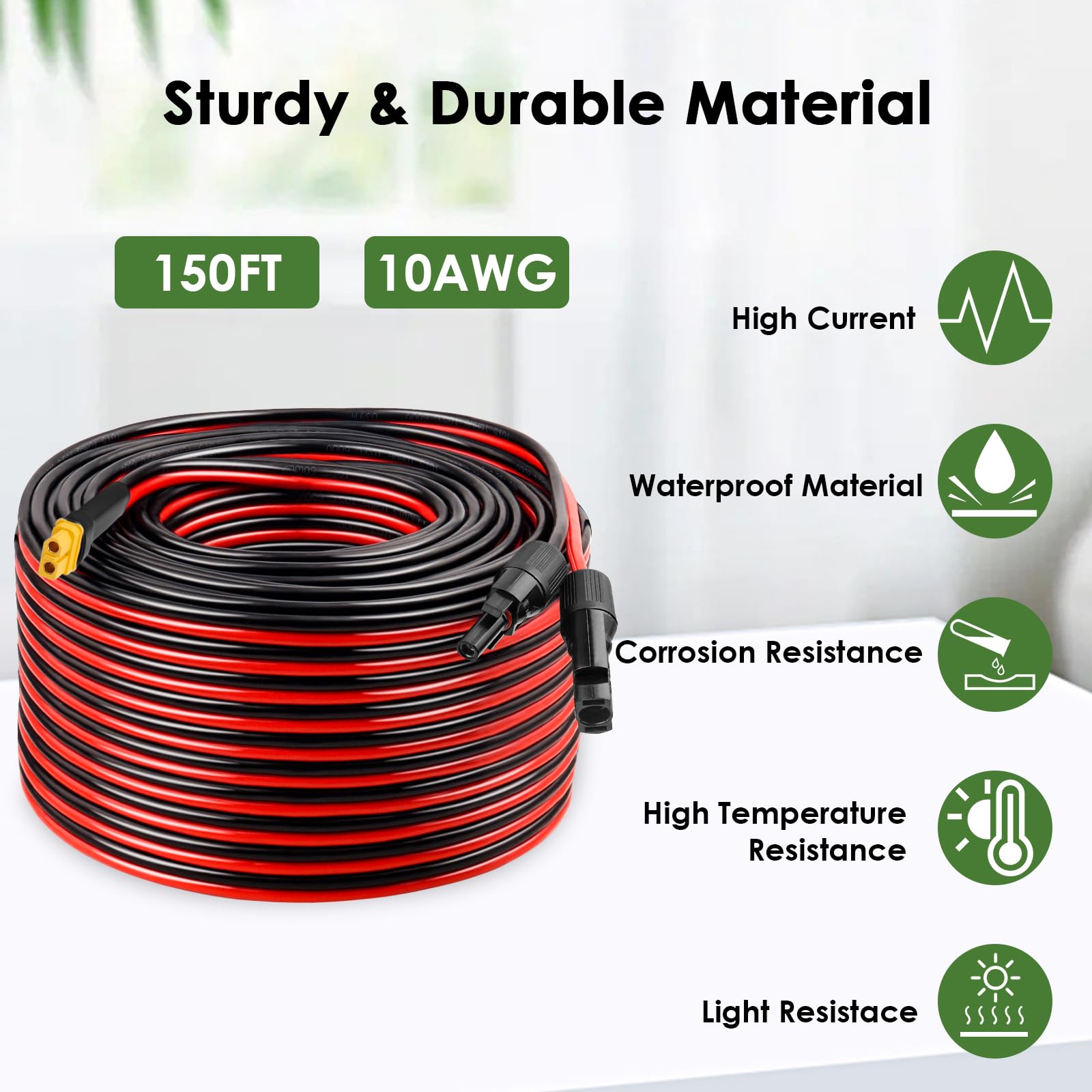 MOOKEERF Cable de extensión solar a XT60 de 10 AWG, conector solar a XT60, cable adaptador para panel solar a estación de energía portátil, generador solar, paquete de baterías