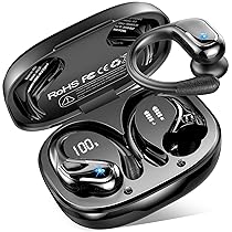 Cuffie Bluetooth Sport, 2026 Auricolari Bluetooth 5.4 con 3D Bass Stereo, 75 Ore Cuffie Wireless con 4 ENC HD Mics, IP7 Impermeabile Cuffiette con Display LED, Cuffie Senza Filo per Palestra, Running