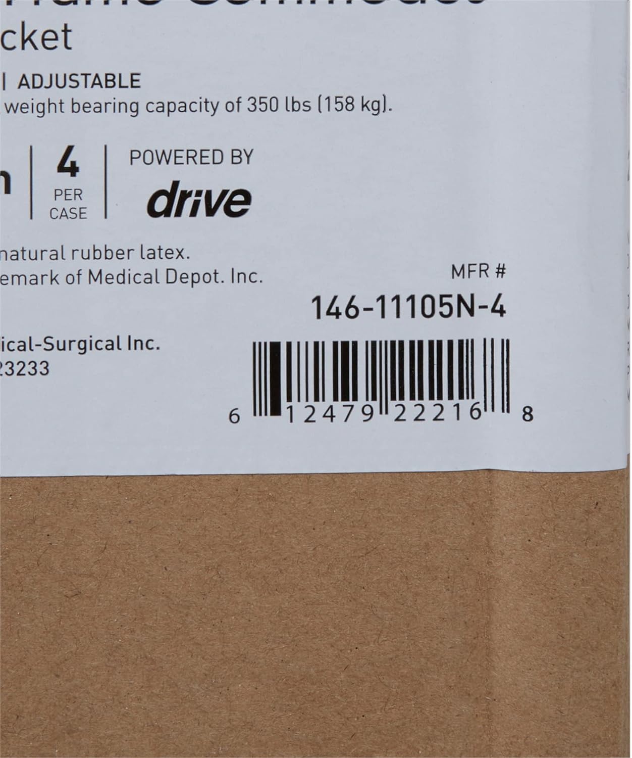 McKesson Commode Chair with 12 qt Bucket, Streel Frame, 350 lbs Weight Capacity, 13 3/4 in Seat Width, 4 Count