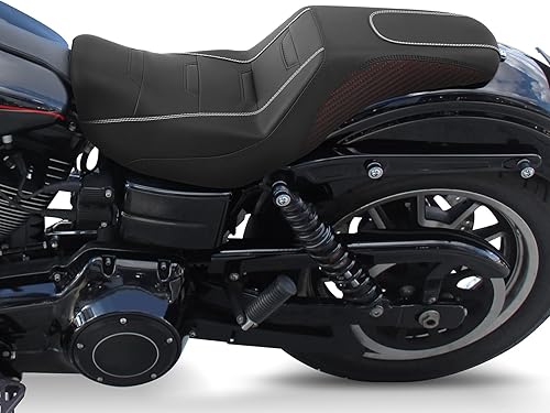Vista 147 de Asiento de motocicleta para conductor y pasajero, apto para Harley Dyna Wide Glide Low Rider Street Bob Fat Bob FXDF Super Glide Custom FXDC