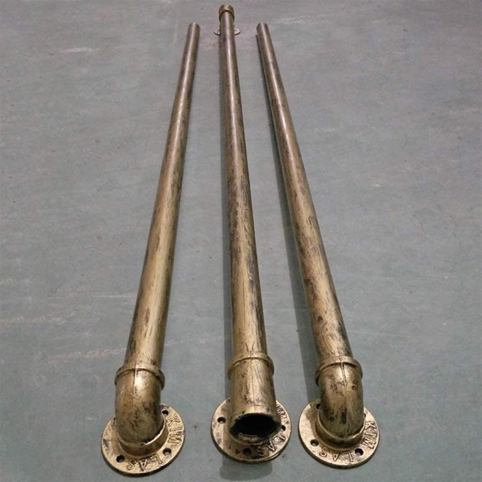 Metalowa balustrada schodowa w stylu vintage, 100 cm, brązowe i złote wykończenie, do użytku wewnątrz i na zewnątrz, stylowa poręcz bezpieczeństwa do wystroju domu i ogrodu, trwały i elegancki design
