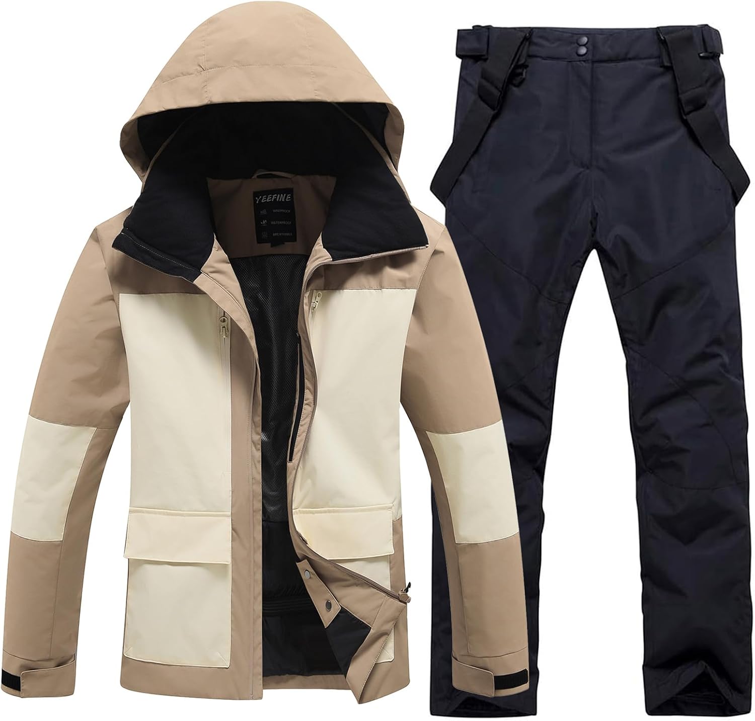 Top 5 Herrenjacken für jedes Wetter: Funktional und Stilvoll 59 HOUZONIY Herren Snowsuit Set 2-teilig mit Kapuze