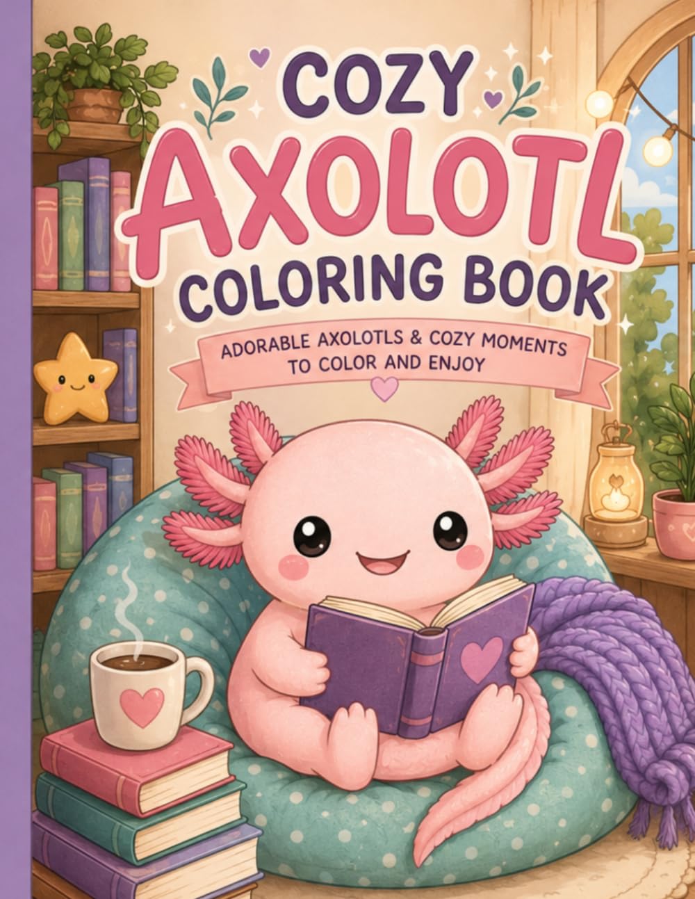 Cozy Axolotl Coloring Book: Adorable Axolotls & Cozy Moments to Color and Enjoy