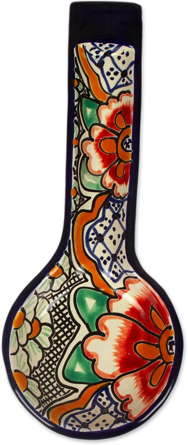NOVICA Cooking Utensils Kitchen Accessories From Mexico 'Puebla Blooms'