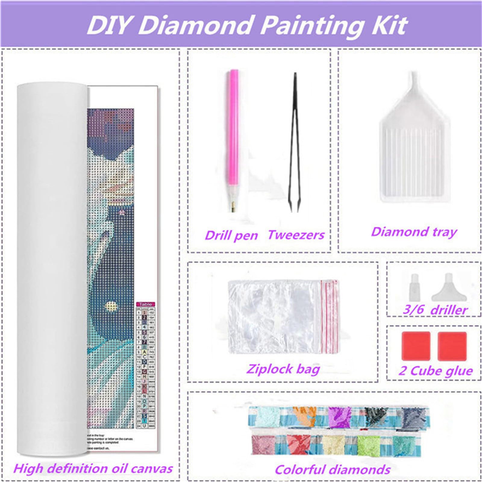 VAIIEYO GIEAAO 5D Diamond Painting Kit Completo Gatto,Pittura Diamante
