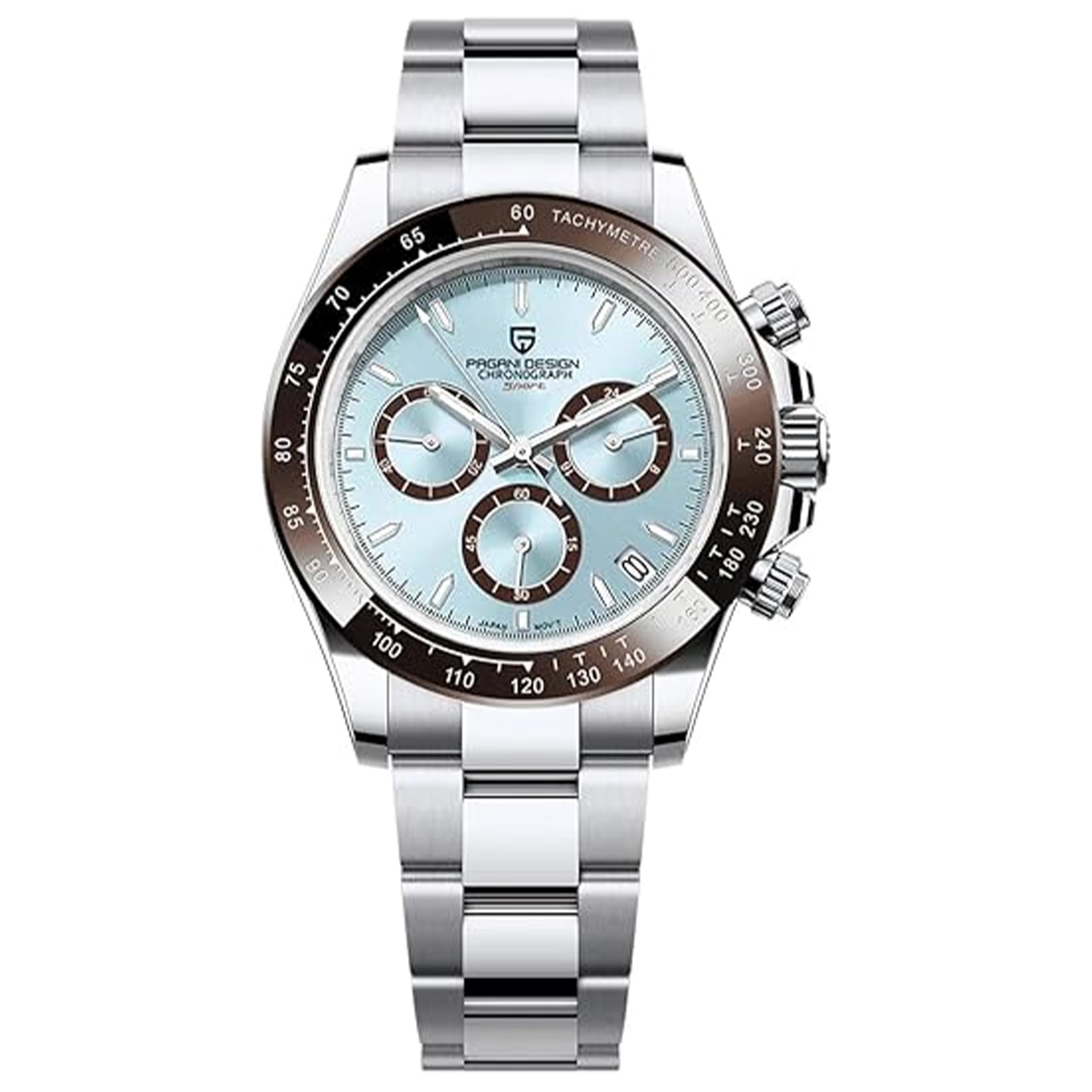 Sponsored Ad - Pagani Design PD1644 Men’s Quartz Chronograph Watch VK63 Movement, Sapphire Crystal, Rainbow Bezel, Stainless Steel, 100M Water Resistant Sports Wristwatch