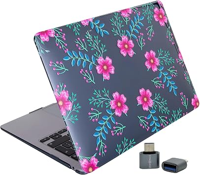 Huawei MateBook D15 Uyumlu Kristal Parlak TPU K l f | Lazer Bask l   i ek Desenli  nce Sert Kapak Laptop Koruyucu Pembe-Mavi