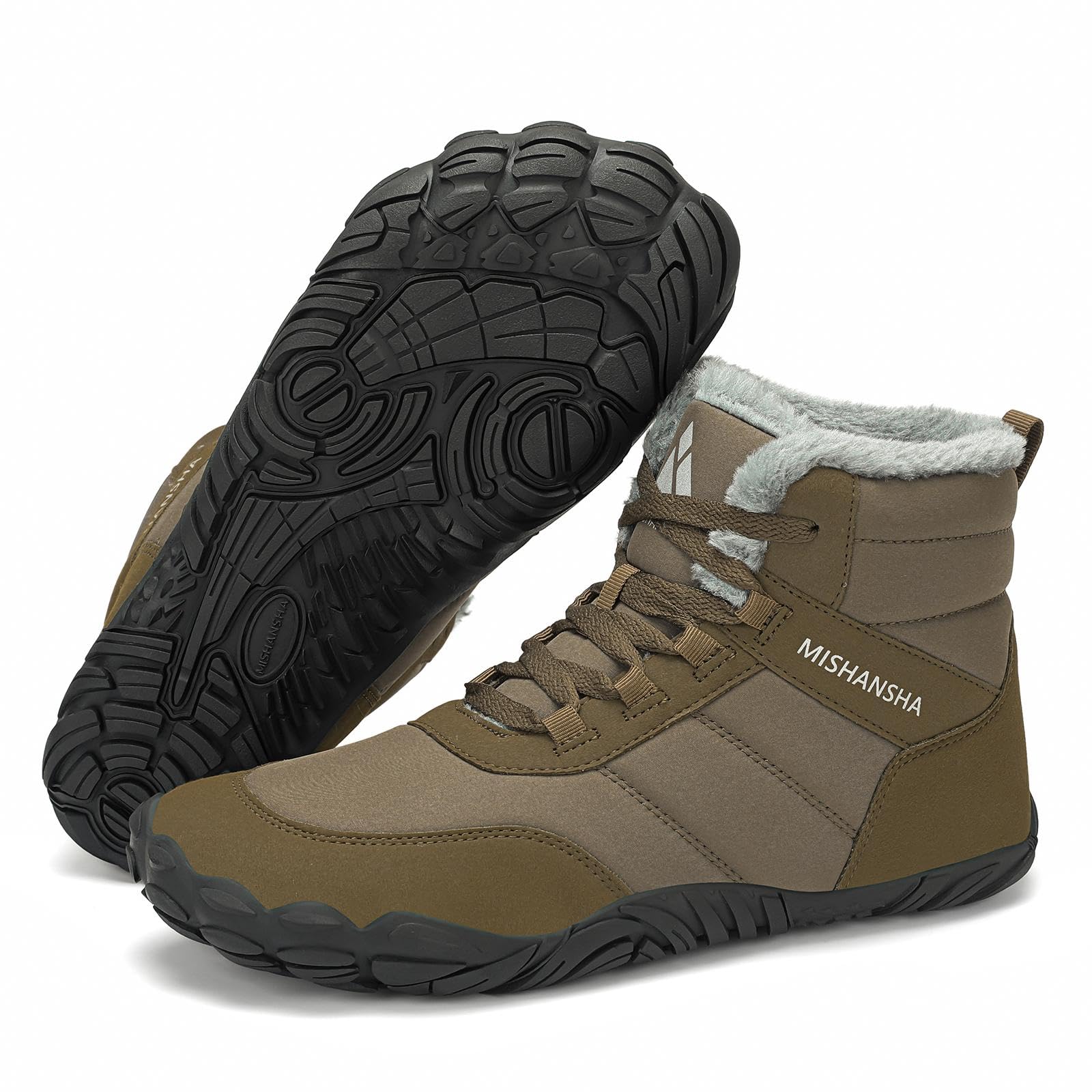Mishansha Barefoot Winter Boots with Wide Toe – Comfortable Warm Non-Slip, Unisex-Adult