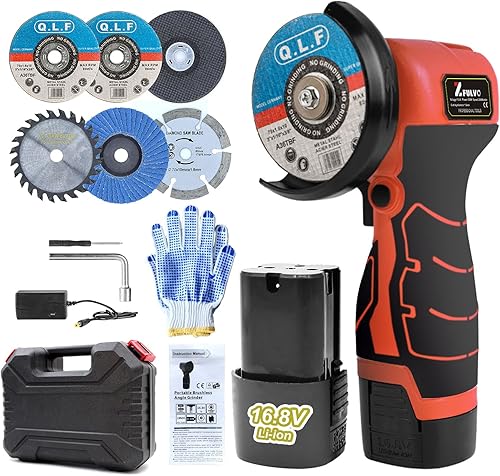Kit de amoladora angular de cepillo inalámbrico, mini herramienta de molienda angular eléctrica de 19500 rpm con 1 batería de 16.8 V 2000 mAh y 5 disponible en Yaxa Colombia